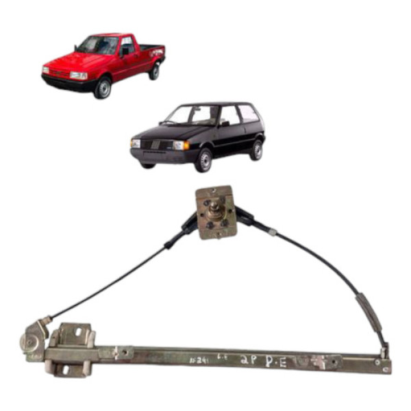 Máquina Vidro Manual Uno 1995 2012 Dianteira Esquerda